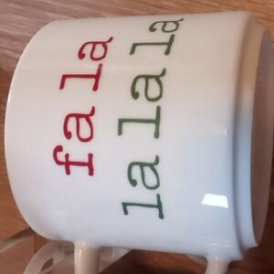 Threshold Mug Cup Porcelain Fa La La Christmas Red White Green